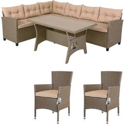 Casaria Poly Rattan Corner Outdoor Lounge Set