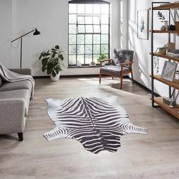 Think Rugs Large 155x195cm Faux Zebra Print Black, White