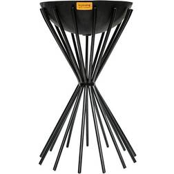 Ivyline Tall Metal Dakota Fire Pit H65 W38 Metal Black