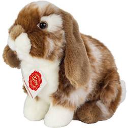 Hermann Teddy Kuscheltier HASE GESCHECKT 20cm in dunkelbraun/weiß