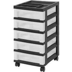 Iris 14.25 H 5-Drawer Cart with Organizer Top Storage Cabinet