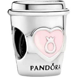 Pandora Take A Break Coffee Cup Charm - Silver/Pink