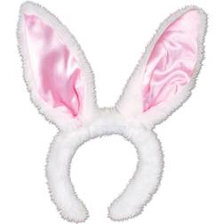 Beistle Plush Satin Bunny Ears white & pink Party Accessory 1 count 1/Pkg