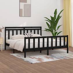 vidaXL black, 200 Solid Pine Bed Frame Bedstead Bed