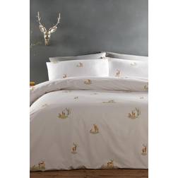 Portfolio Home Deer Single Duvet Cover Brown, White, Grey