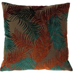 Paoletti Palm Grove Velvet Jacquard Complete Decoration Pillows Orange, Multicolour (50x50cm)