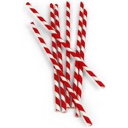 Kikkerland Retro Red Striped Paper Drinking Straws Cocktails Biodegradable 144PK