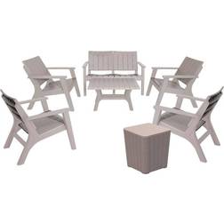 Dukap Enzo 7pc Conversation Chat Outdoor Lounge Set