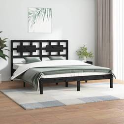 vidaXL black, 140 Solid Pine Bed Frame Bedstead