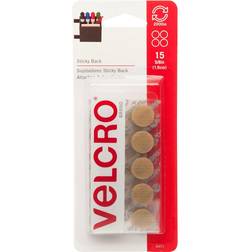 VELCROR brand STICKY BACKR Coins 5/8' 15/Pkg-Beige