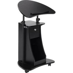 Homcom Height Adjustable Laptop Cart Rolling Mobile Podium Desk Stand w/ Swivel Top &Storage