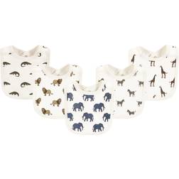 Touched By Nature Unisex Organic Cotton Bibs, Classic Safari Animals, One Size