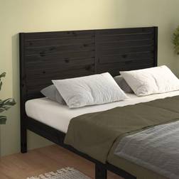 vidaXL black, 146 Solid Pine Bed Bed Headboard
