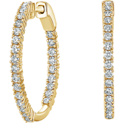 Bliss Lab Created Diamond Hoop Earrings - Gold/Transparent