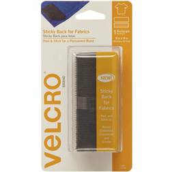 VELCRO Brand Sticky Back for Fabrics 6in x 4in Rectangles, 1 Set, Black