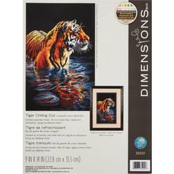 Dimensions Counted Cross Stitch Kit 9"X14"-Tiger Chilling Out 18 Count