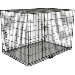 Go Pet Club Foldable Metal Dog Crate with Metal