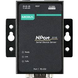 MOXA NPort 5110-1 Port Serial Device Server, 10/100 Ethernet, RS232, DB9 Male