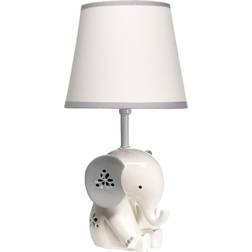 Lambs & Ivy Happy Jungle White/Grey Elephant Nursery with Night Light