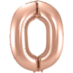 Horror-Shop Folienballon Zahl 0 Rose Gold jetzt online kaufen