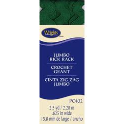 Wrights 117-402-044 Polyester Rick Rack Trim, Emerald, Jumbo, 2.5-Yard