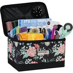 Everything Mary Collapsible Sewing Kit Organizer Box Black Floral