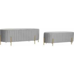 Dkd Home Decor Grey Golden Metal 123 Settee Bench