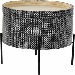 Dkd Home Decor Side Silver Black Coffee Table