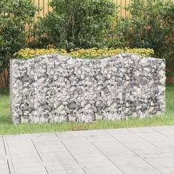 vidaXL 200 100 Arched Gabion Raised Bed Iron Wire Stone