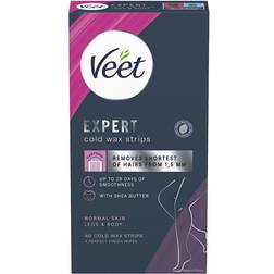 Veet Expert Cold Wax Strips Normal Skin Legs & Body 40-pack