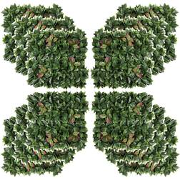 OutSunny 12PCS 20" Artificial Boxwood Panels Milan Leaf Grass Fence Screen