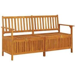 vidaXL brown, 148 Solid Wood Acacia Storage Bench