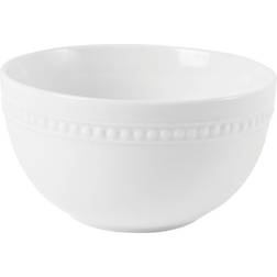 Fitz and Floyd Everyday White Beaded 26 Ounce Cereal Soup Bowl 4pcs