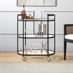 Hudson & Canal Leif 30'' Wide Oval Cart Trolley Table