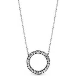 Pandora Circle of Sparkle Necklaces - Silver/Transparent