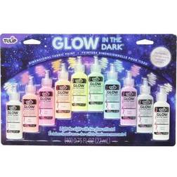 Tulip Aleene's Craft Kits Glow Washable GlowintheDark Fabric Paint Set of 10