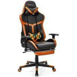 Costway Massage Gaming Chair Reclining Racing Chair with Lumbar Support Orange