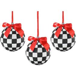 Black and White Glittered Ball Christmas Tree Ornament