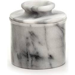 RSVP International White Marble French Pot, Keep Fresh Butter Dish