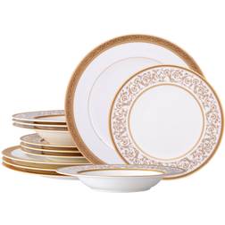 Noritake 12-Piece Summit Gold White/gold Dinner Set 12