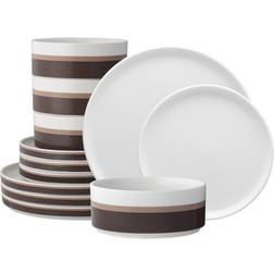 Noritake ColorStax Stripe Black Stax Service Dinner Set