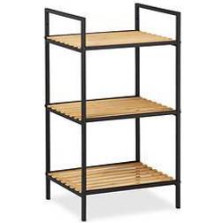 Relaxdays Standing Unit, 3 Tiers, Bamboo Book Shelf