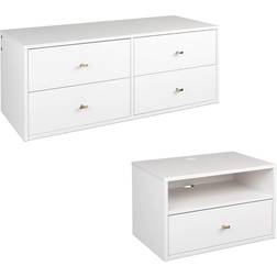 Prepac Floating Dresser & Nightstand Bedside Table