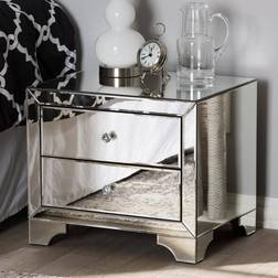 Baxton Studio Farrah Hollywood Regency Glamour Style Mirrored Bedside Table