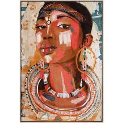 BigBuy Home Canvas 83 African Woman Framed Art