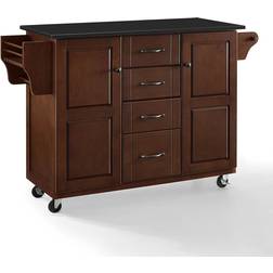 Crosley Furniture Eleanor Mahogany Kitchen Cart with Trolley Table