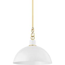 Mitzi Hudson Camille White/Aged Brass Pendant Lamp 33cm