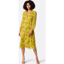 Joie Kaz Midi Silk Dress in Yellow Yellow