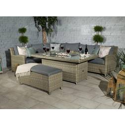 Royalcraft Wentworth 7pc Deluxe Fire Pit Corner Outdoor Lounge Set