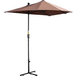 OutSunny 2m Half Parasol Market Umbrella Garden Balcony Parasol